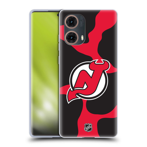 NHL New Jersey Devils Cow Pattern Soft Gel Case for Motorola Moto G85