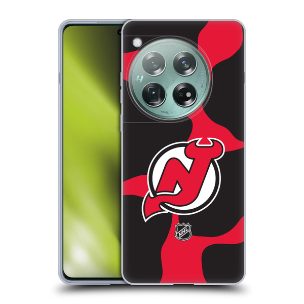 NHL New Jersey Devils Cow Pattern Soft Gel Case for OnePlus 12
