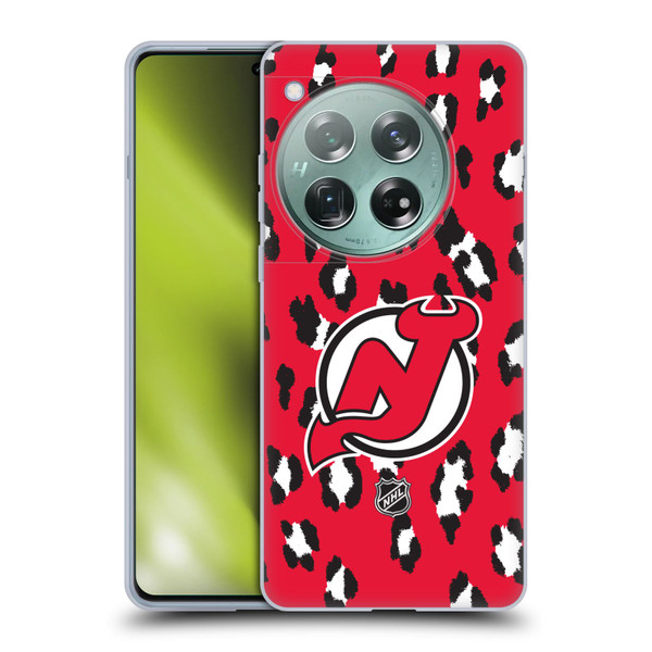 NHL New Jersey Devils Leopard Pattern Soft Gel Case for OnePlus 12