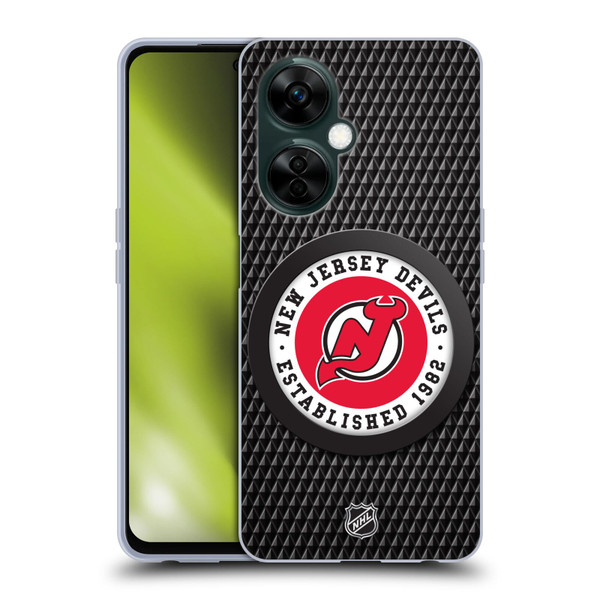 NHL New Jersey Devils Puck Texture Soft Gel Case for OnePlus Nord N30