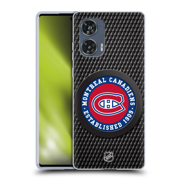 NHL Montreal Canadiens Puck Texture Soft Gel Case for Motorola Edge 50 Fusion
