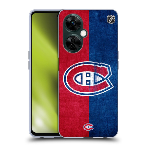 NHL Montreal Canadiens Half Distressed Soft Gel Case for OnePlus Nord N30