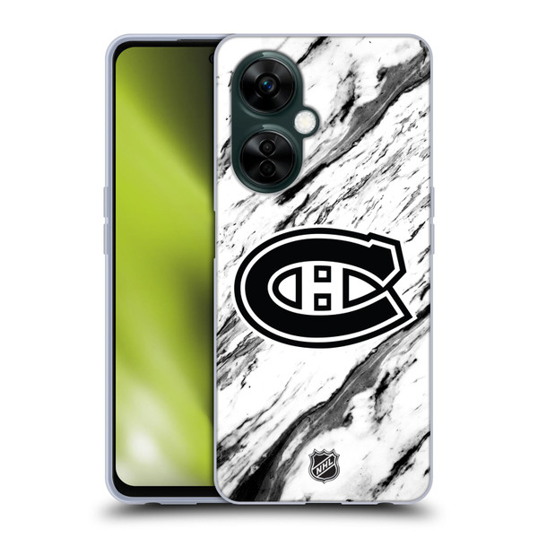 NHL Montreal Canadiens Marble Soft Gel Case for OnePlus Nord N30