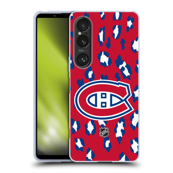 NHL Montreal Canadiens Leopard Pattern Soft Gel Case for Sony Xperia 1 VI 5G