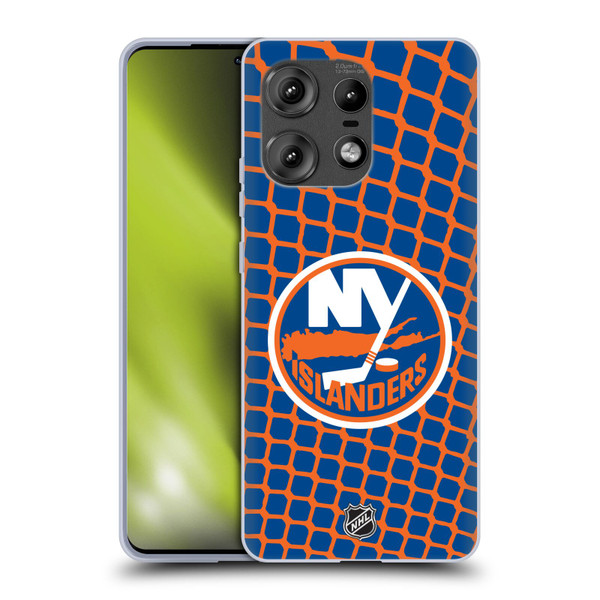 NHL New York Islanders Net Pattern Soft Gel Case for Motorola Edge 50 Pro