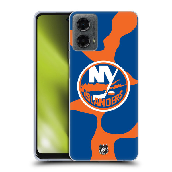 NHL New York Islanders Cow Pattern Soft Gel Case for Motorola Moto G (2024)