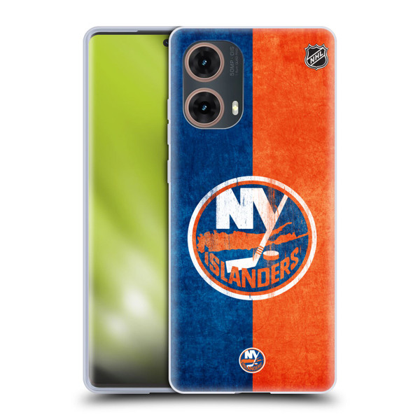 NHL New York Islanders Half Distressed Soft Gel Case for Motorola Moto G85