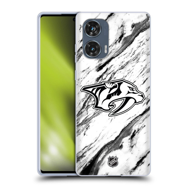 NHL Nashville Predators Marble Soft Gel Case for Motorola Edge 50 Fusion