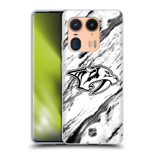 NHL Nashville Predators Marble Soft Gel Case for Motorola Edge 50 Ultra/X50 Ultra