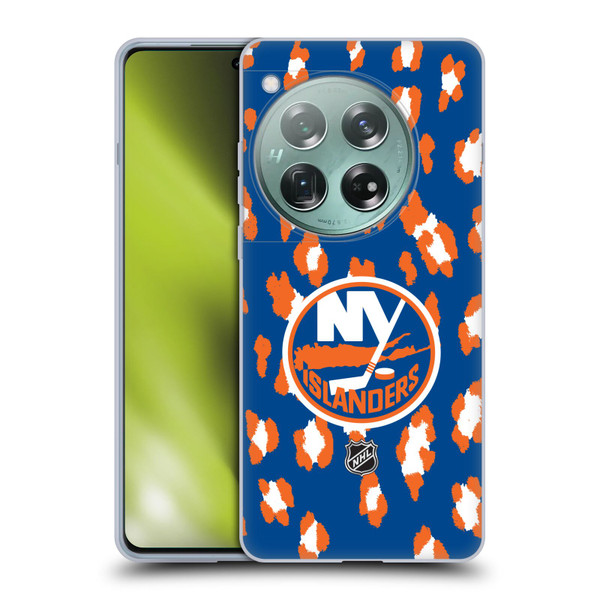 NHL New York Islanders Leopard Pattern Soft Gel Case for OnePlus 12