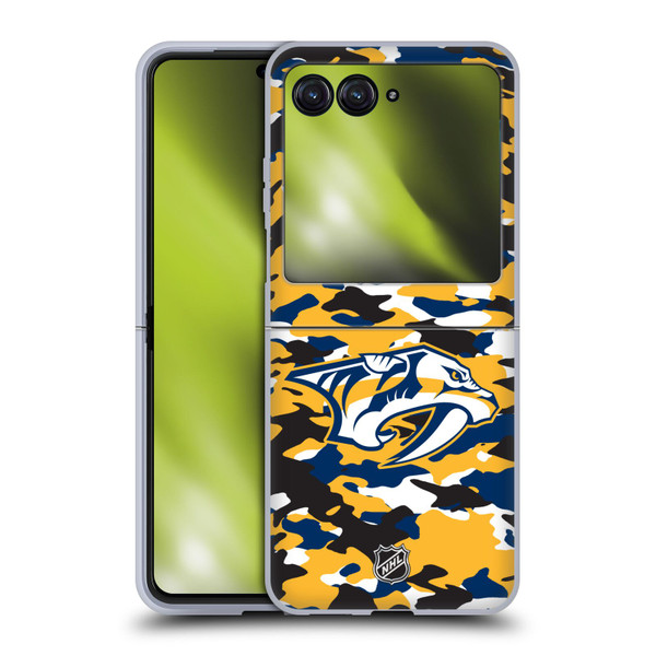 NHL Nashville Predators Camouflage Soft Gel Case for Motorola Razr 40 Ultra / Razr+ 2023