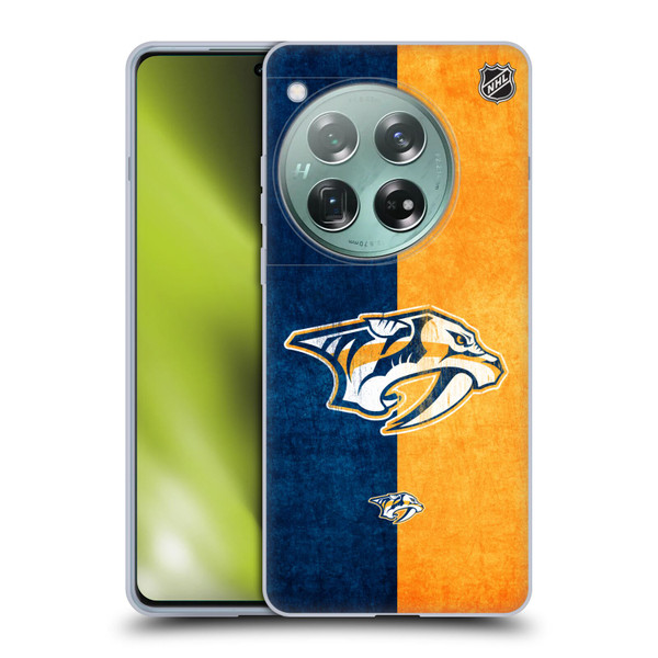 NHL Nashville Predators Half Distressed Soft Gel Case for OnePlus 12
