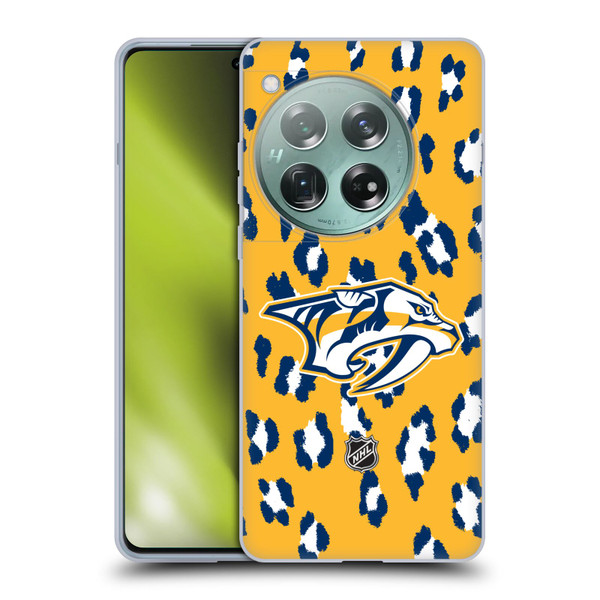 NHL Nashville Predators Leopard Pattern Soft Gel Case for OnePlus 12