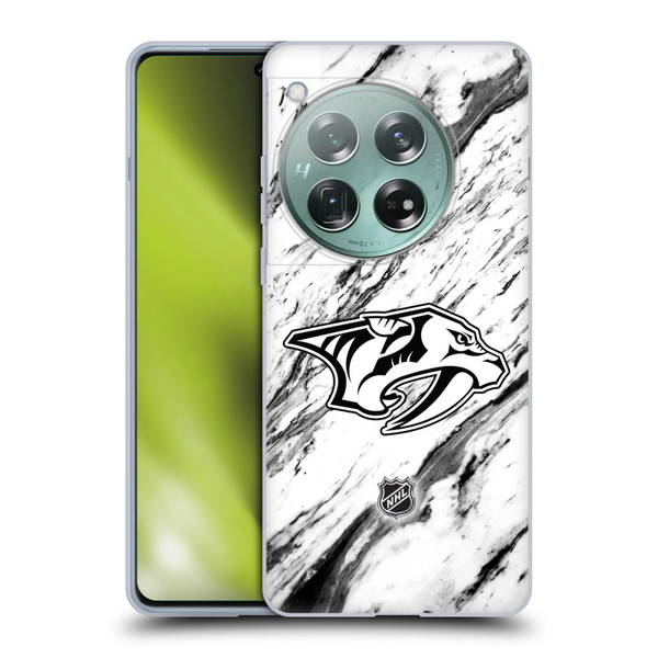 NHL Nashville Predators Marble Soft Gel Case for OnePlus 12