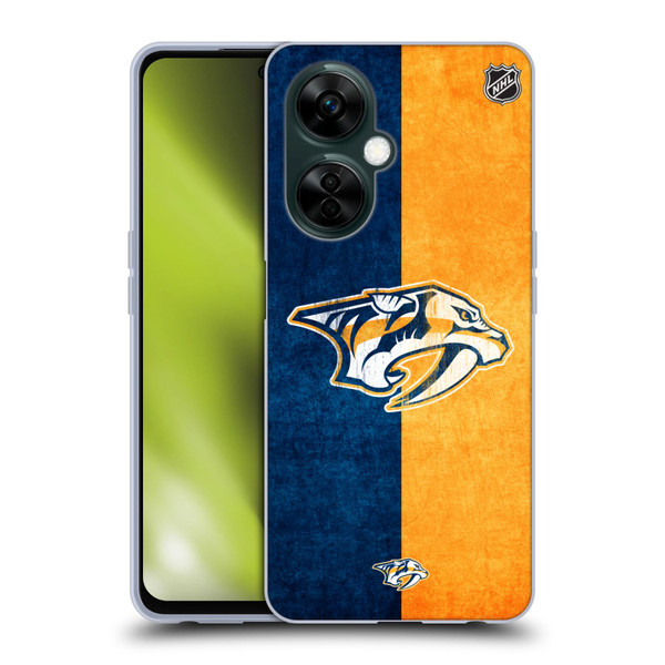 NHL Nashville Predators Half Distressed Soft Gel Case for OnePlus Nord N30