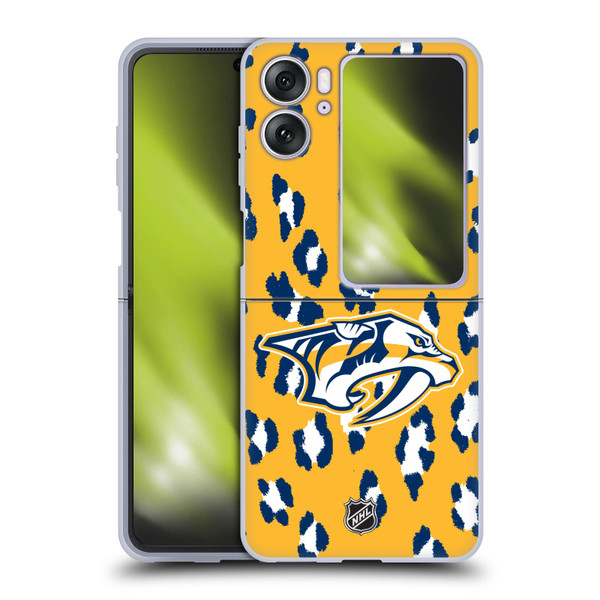 NHL Nashville Predators Leopard Pattern Soft Gel Case for OPPO Find N2 Flip