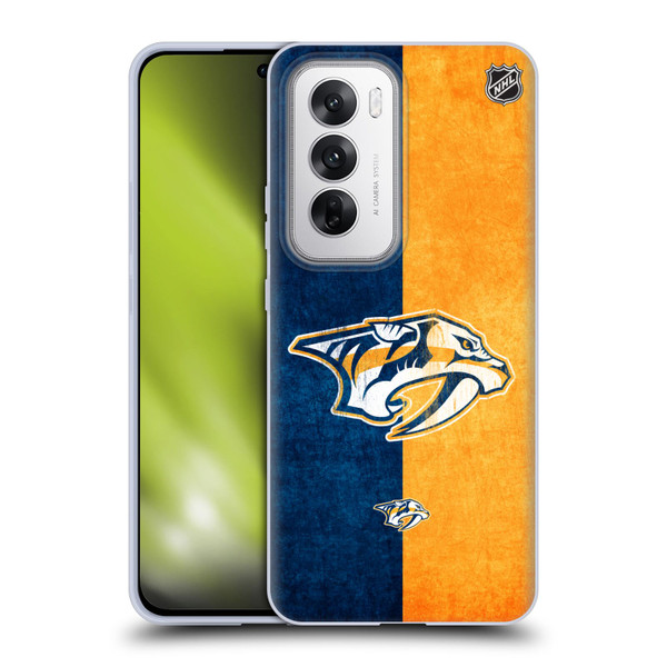 NHL Nashville Predators Half Distressed Soft Gel Case for OPPO Reno12 5G