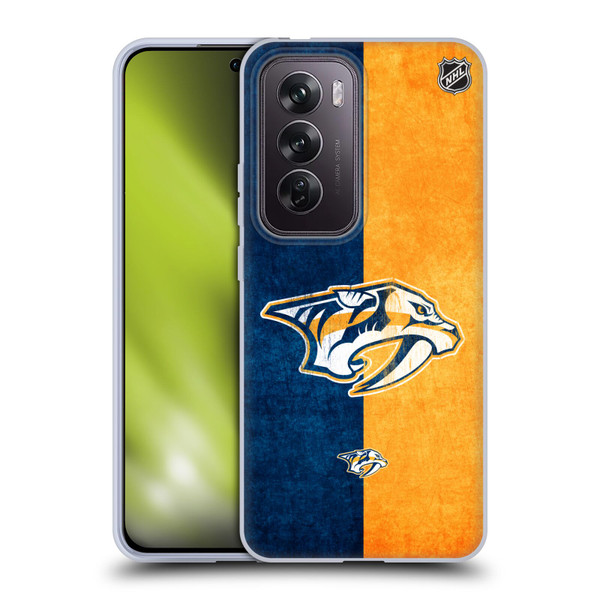 NHL Nashville Predators Half Distressed Soft Gel Case for OPPO Reno12 Pro 5G