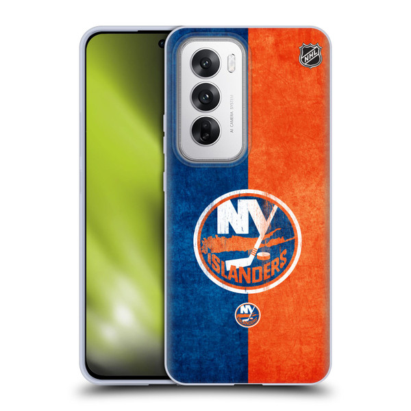 NHL New York Islanders Half Distressed Soft Gel Case for OPPO Reno12 5G