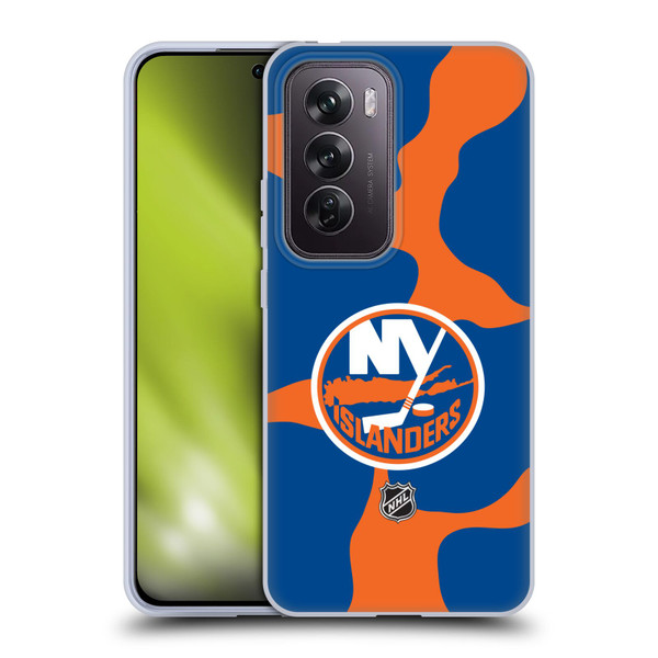 NHL New York Islanders Cow Pattern Soft Gel Case for OPPO Reno12 Pro 5G