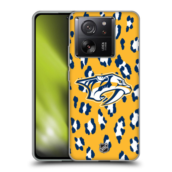 NHL Nashville Predators Leopard Pattern Soft Gel Case for Xiaomi 13T 5G / 13T Pro 5G