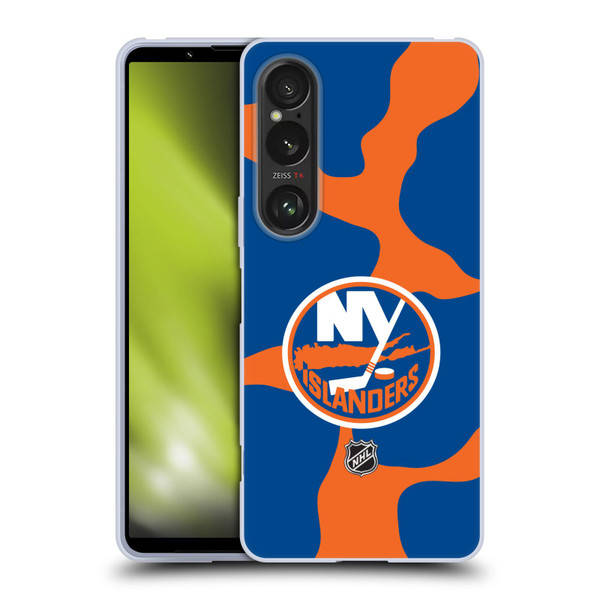 NHL New York Islanders Cow Pattern Soft Gel Case for Sony Xperia 1 VI 5G