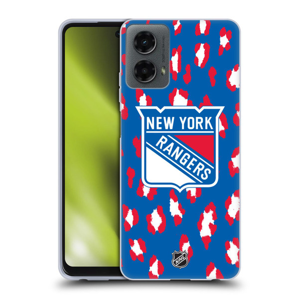 NHL New York Rangers Leopard Pattern Soft Gel Case for Motorola Moto G (2024)