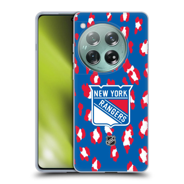NHL New York Rangers Leopard Pattern Soft Gel Case for OnePlus 12