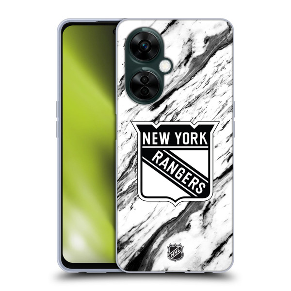 NHL New York Rangers Marble Soft Gel Case for OnePlus Nord N30