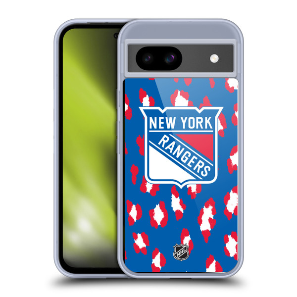 NHL New York Rangers Leopard Pattern Soft Gel Case for Google Pixel 8a