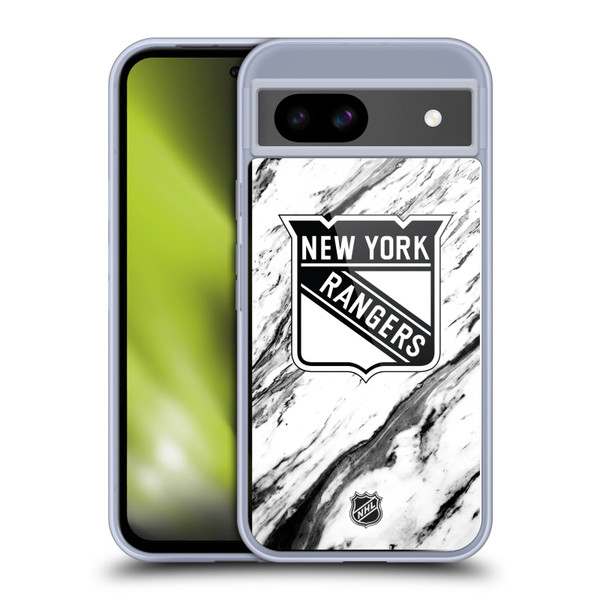 NHL New York Rangers Marble Soft Gel Case for Google Pixel 8a