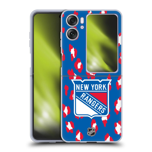 NHL New York Rangers Leopard Pattern Soft Gel Case for OPPO Find N2 Flip