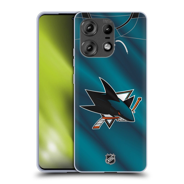 NHL San Jose Sharks Jersey Soft Gel Case for Motorola Edge 50 Pro