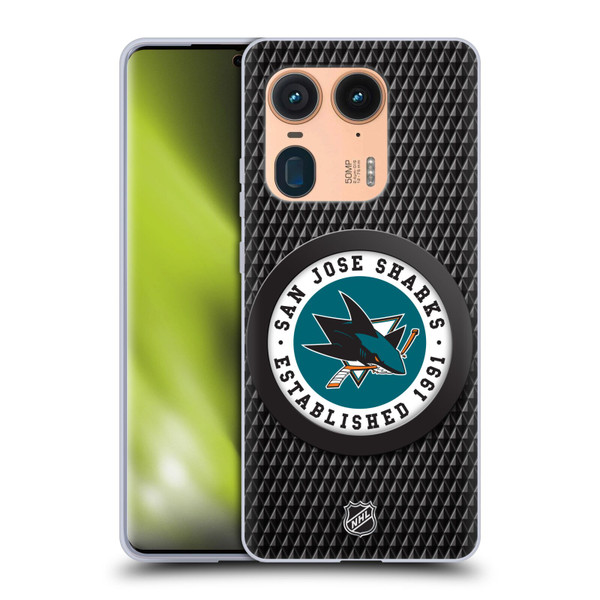 NHL San Jose Sharks Puck Texture Soft Gel Case for Motorola Edge 50 Ultra/X50 Ultra
