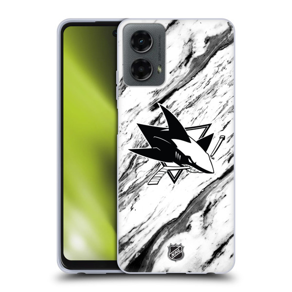 NHL San Jose Sharks Marble Soft Gel Case for Motorola Moto G (2024)