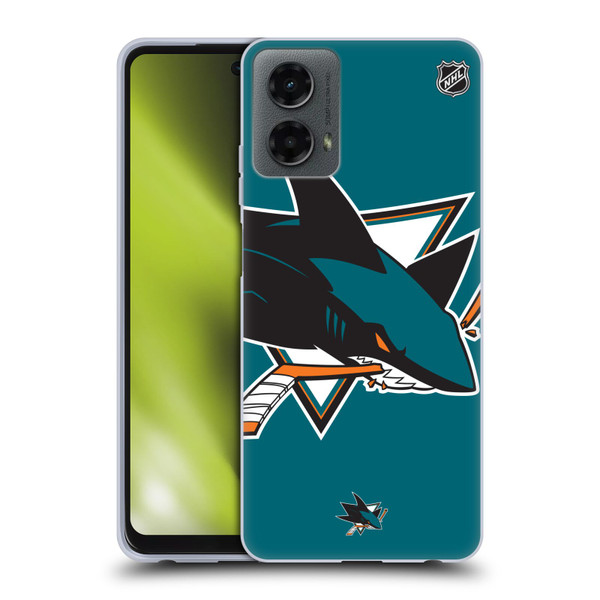 NHL San Jose Sharks Oversized Soft Gel Case for Motorola Moto G (2024)