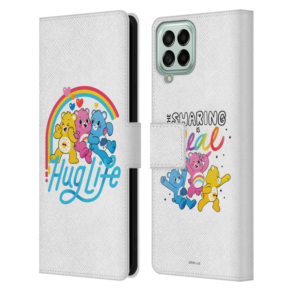 Care Bears Graphics Group Hug Life Leather Book Wallet Case Cover For Samsung Galaxy M33 (2022)