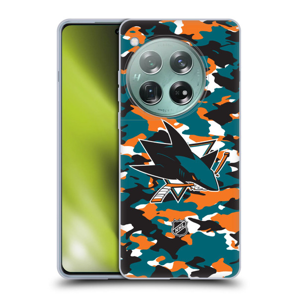 NHL San Jose Sharks Camouflage Soft Gel Case for OnePlus 12