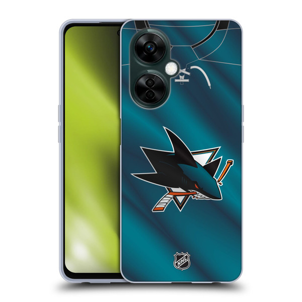 NHL San Jose Sharks Jersey Soft Gel Case for OnePlus Nord N30