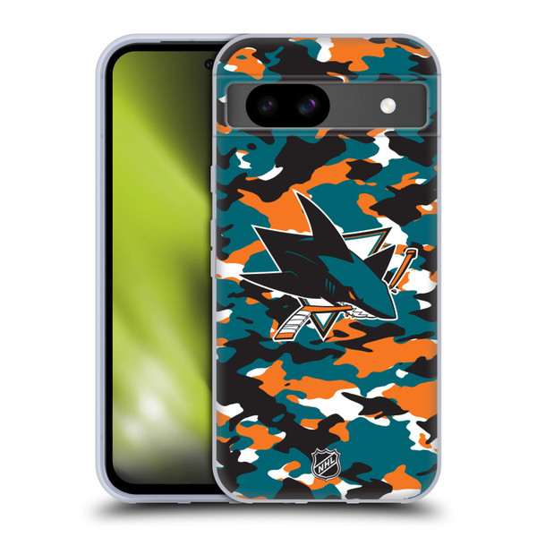 NHL San Jose Sharks Camouflage Soft Gel Case for Google Pixel 8a