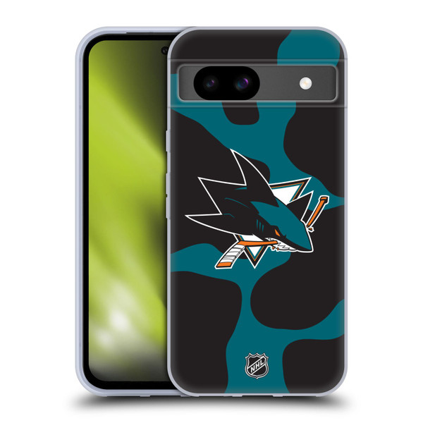 NHL San Jose Sharks Cow Pattern Soft Gel Case for Google Pixel 8a
