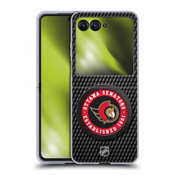 NHL Ottawa Senators Puck Texture Soft Gel Case for Motorola Razr 40 Ultra / Razr+ 2023