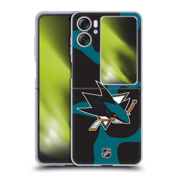 NHL San Jose Sharks Cow Pattern Soft Gel Case for OPPO Find N2 Flip
