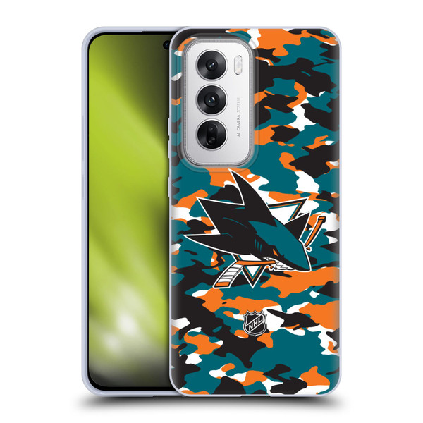 NHL San Jose Sharks Camouflage Soft Gel Case for OPPO Reno12 5G