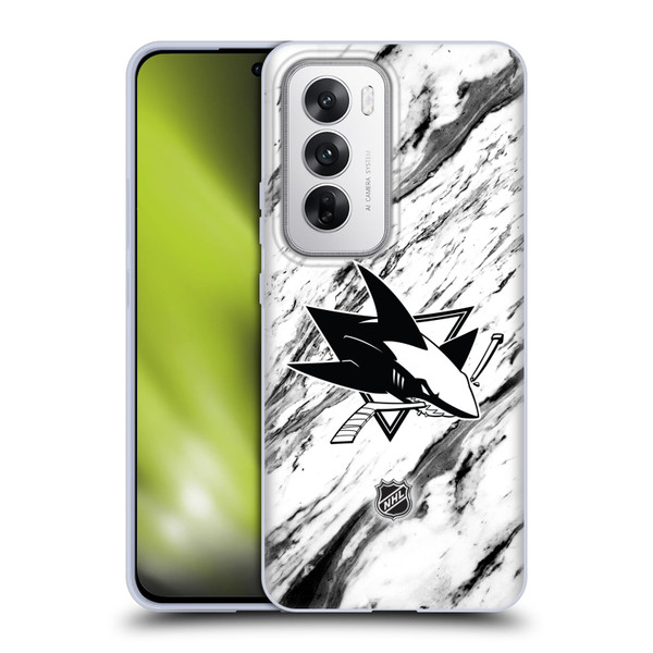 NHL San Jose Sharks Marble Soft Gel Case for OPPO Reno12 5G