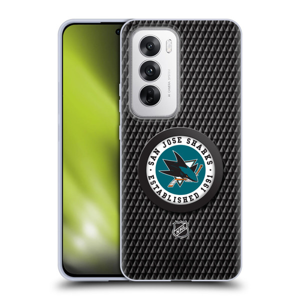 NHL San Jose Sharks Puck Texture Soft Gel Case for OPPO Reno12 5G
