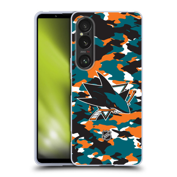NHL San Jose Sharks Camouflage Soft Gel Case for Sony Xperia 1 VI 5G