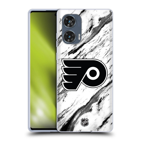 NHL Philadelphia Flyers Marble Soft Gel Case for Motorola Edge 50 Fusion