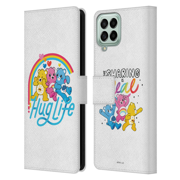 Care Bears Graphics Group Hug Life Leather Book Wallet Case Cover For Samsung Galaxy M53 (2022)