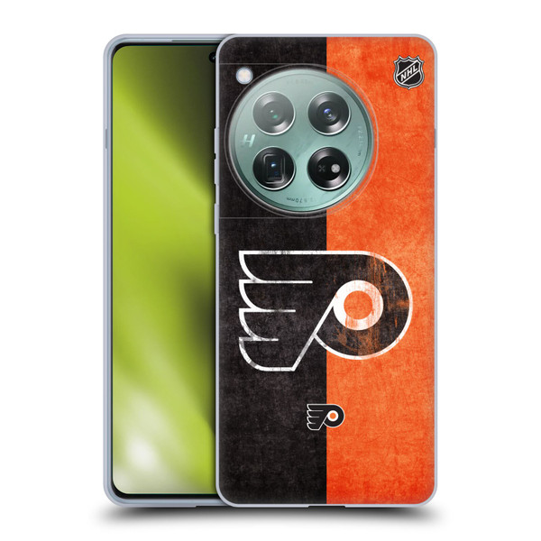 NHL Philadelphia Flyers Half Distressed Soft Gel Case for OnePlus 12